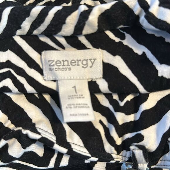 Zenergy by Chico's Gemma Convertible Zebra Maxi Dress M 8 - Picture 4 of 7